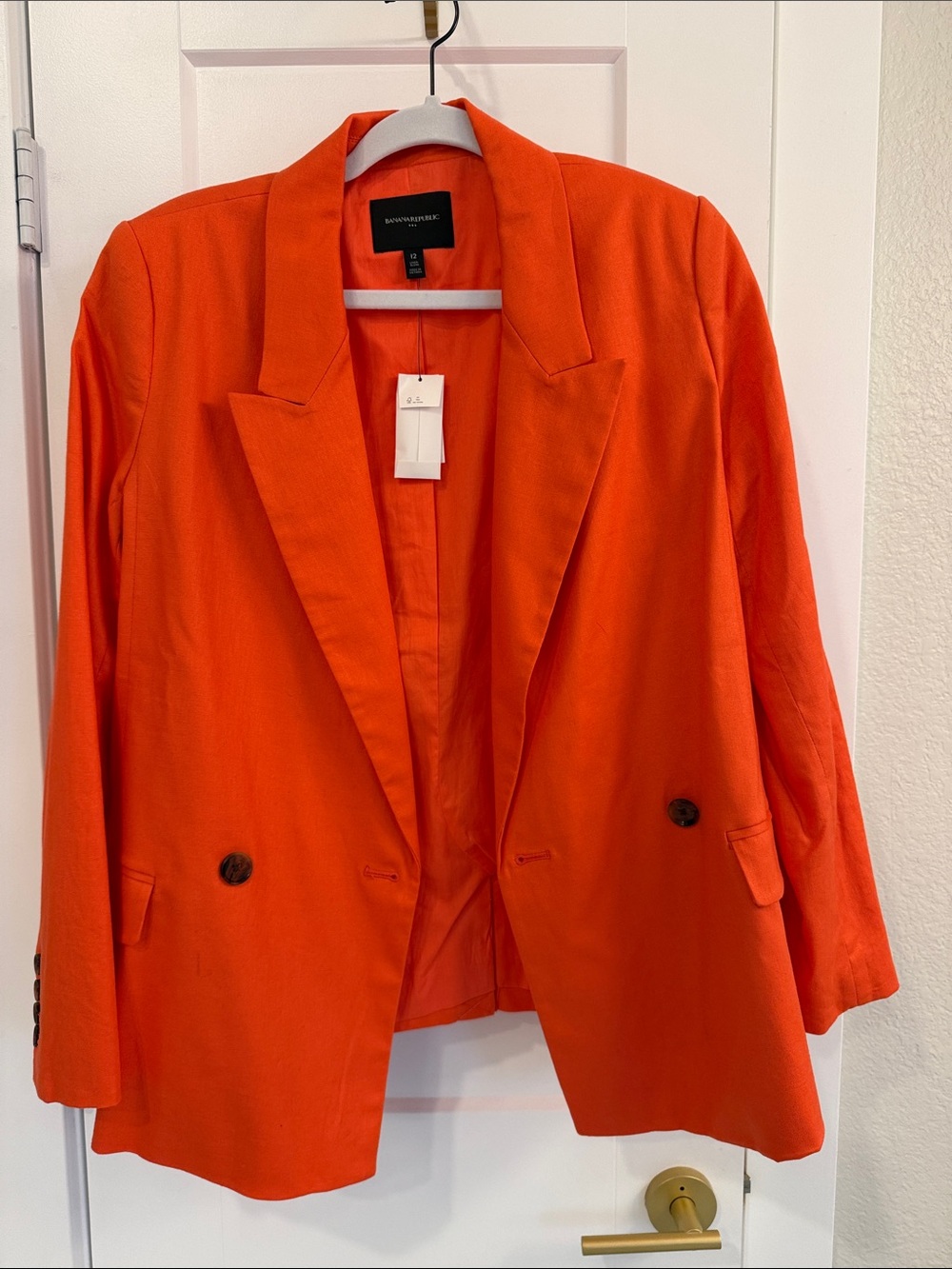 Banana Republic Bold Orange Double-Breasted Blazer